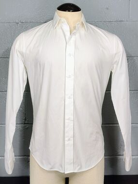 Sandro Paris Men's White Long-Sleeve Dress Shirt
